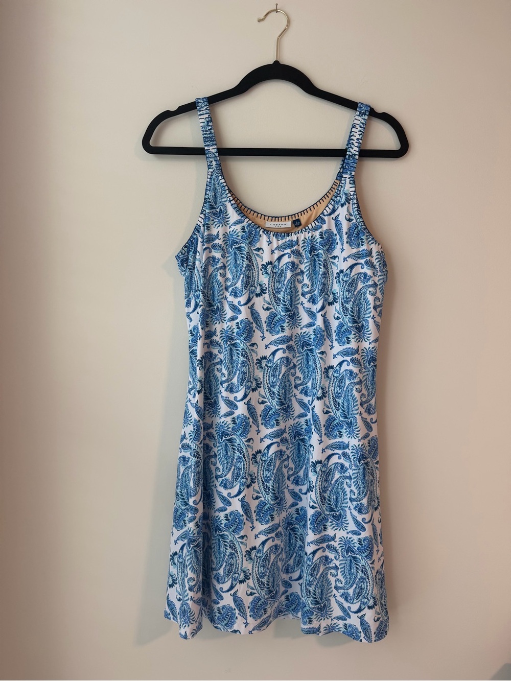 Cabana Life Blue Paisley Tank Dress With Built In Shorts
